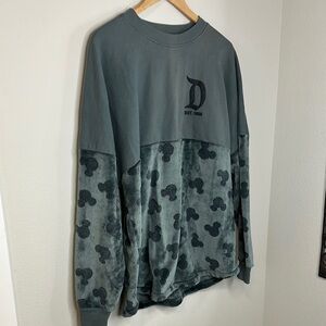 Disney Gray Two-Tone Mickey Fleece Pullover Sweatshirt